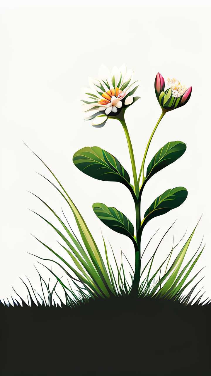 小花白色背景