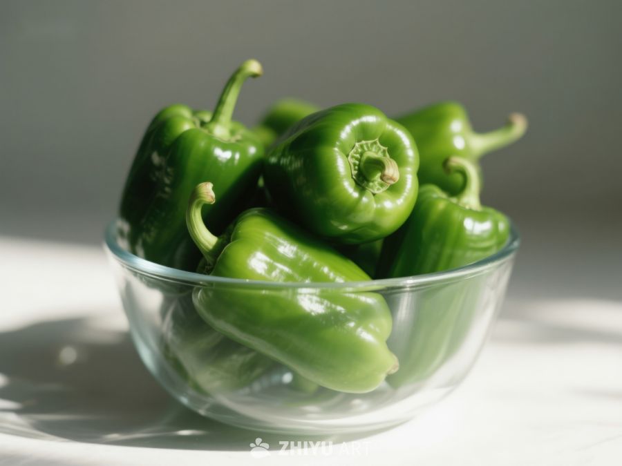 玻璃碗中的新鲜青椒 6
