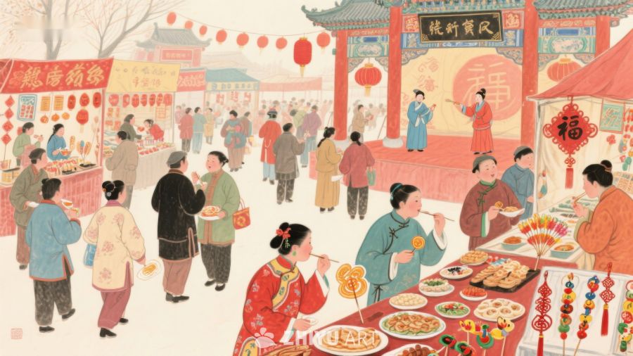 热闹的中国传统节日集市 801