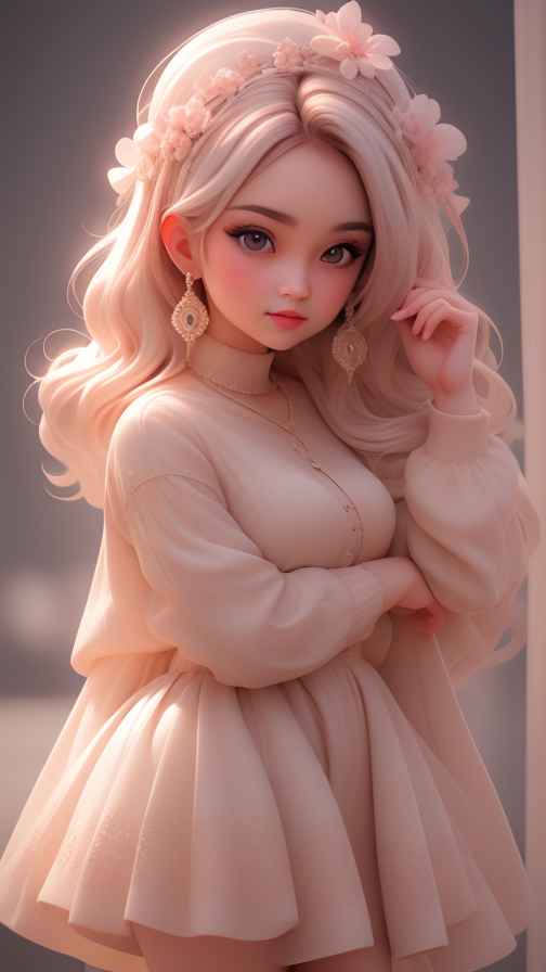 可爱粉色女孩