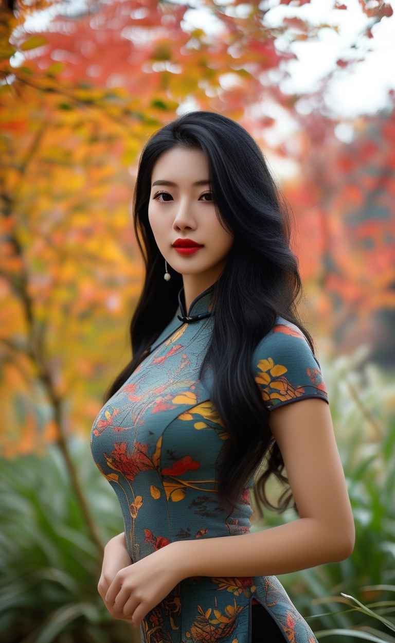 秋天美女户外摄影图 22