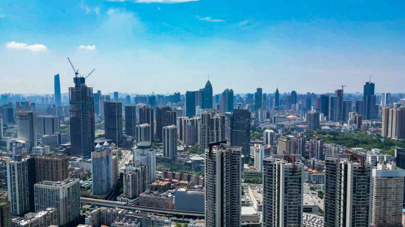 湖北武汉城市风光航拍摄影图