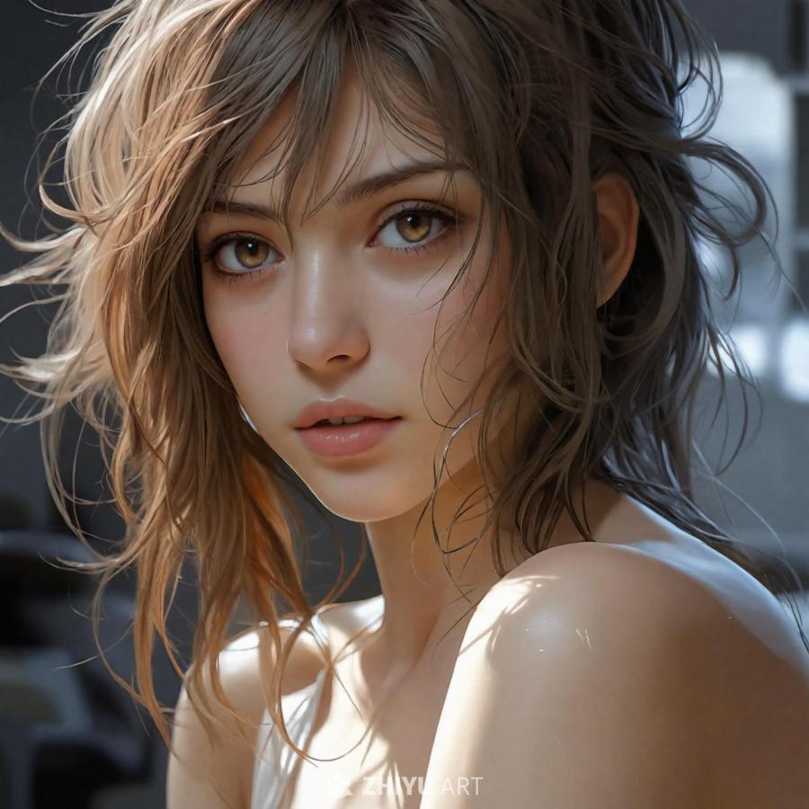 一名20多岁的女子，有着棕色的眼睛和棕色的长发。她