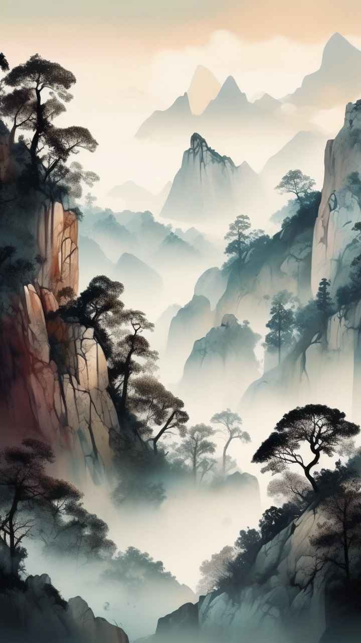 山水画国风背景 4