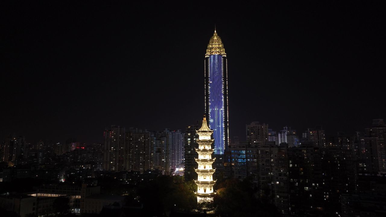 温州城市晚霞和夜景 36