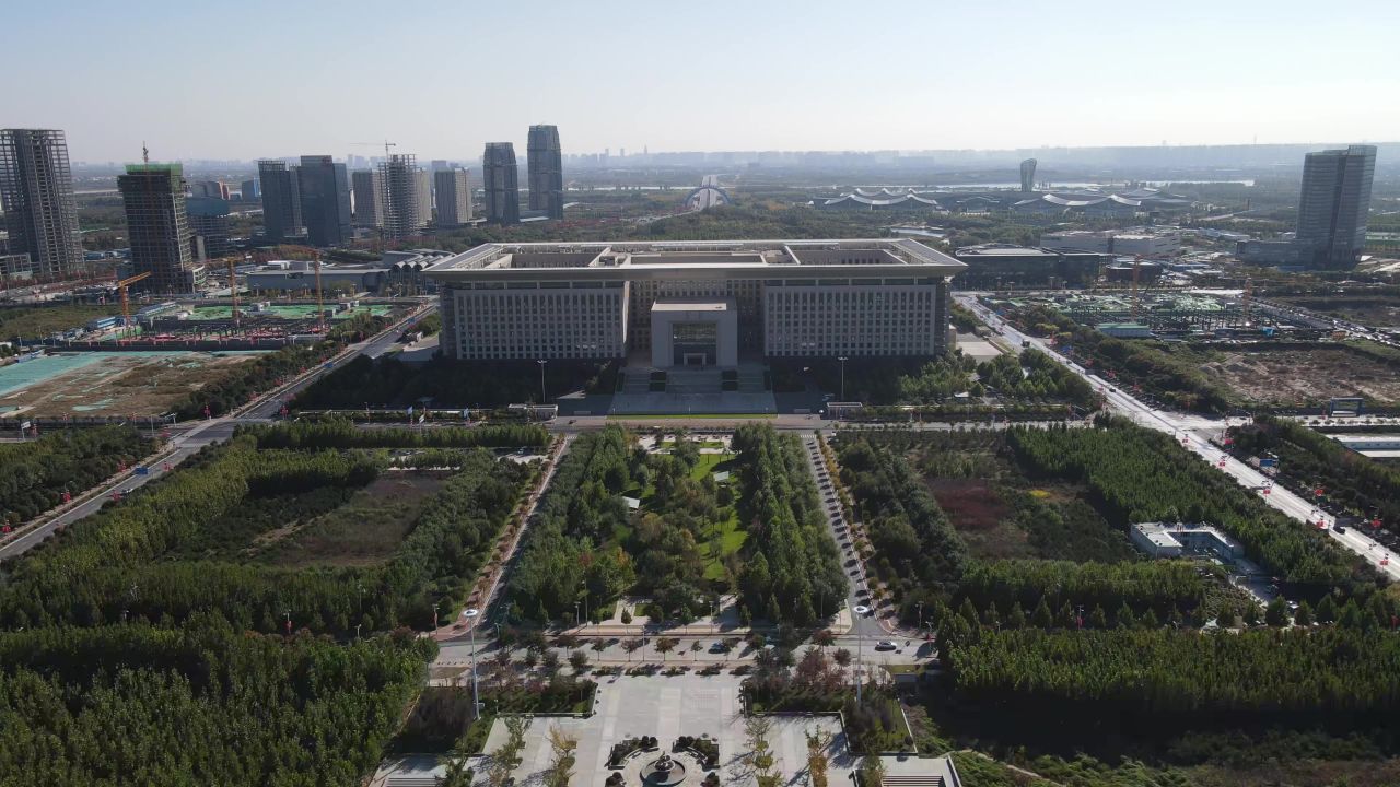 河北石家庄中央商务区航拍