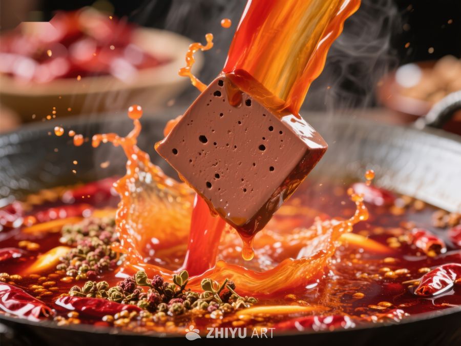 火锅中的血豆腐，热辣诱人 213