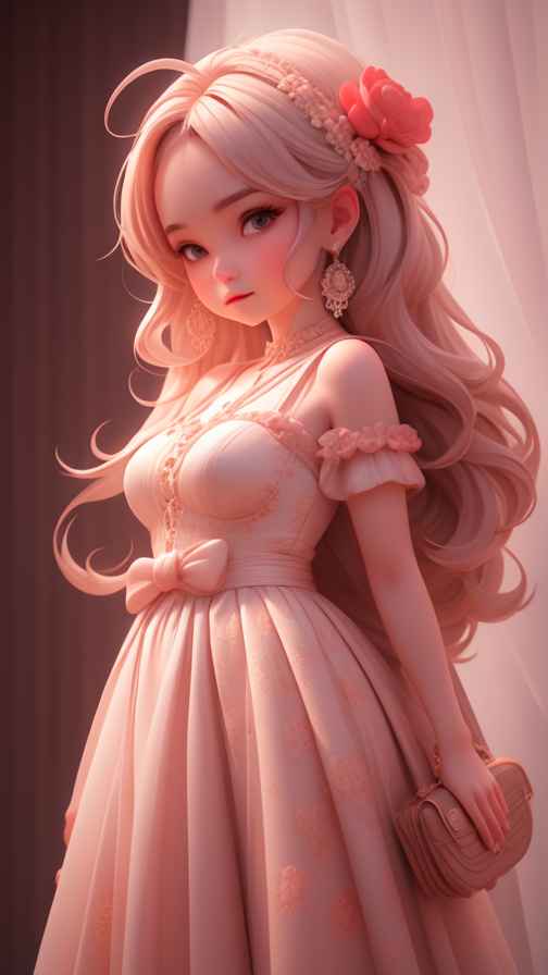 可爱粉色女孩