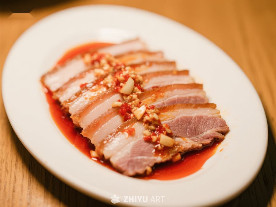红油蒜泥白肉，色泽诱人 231