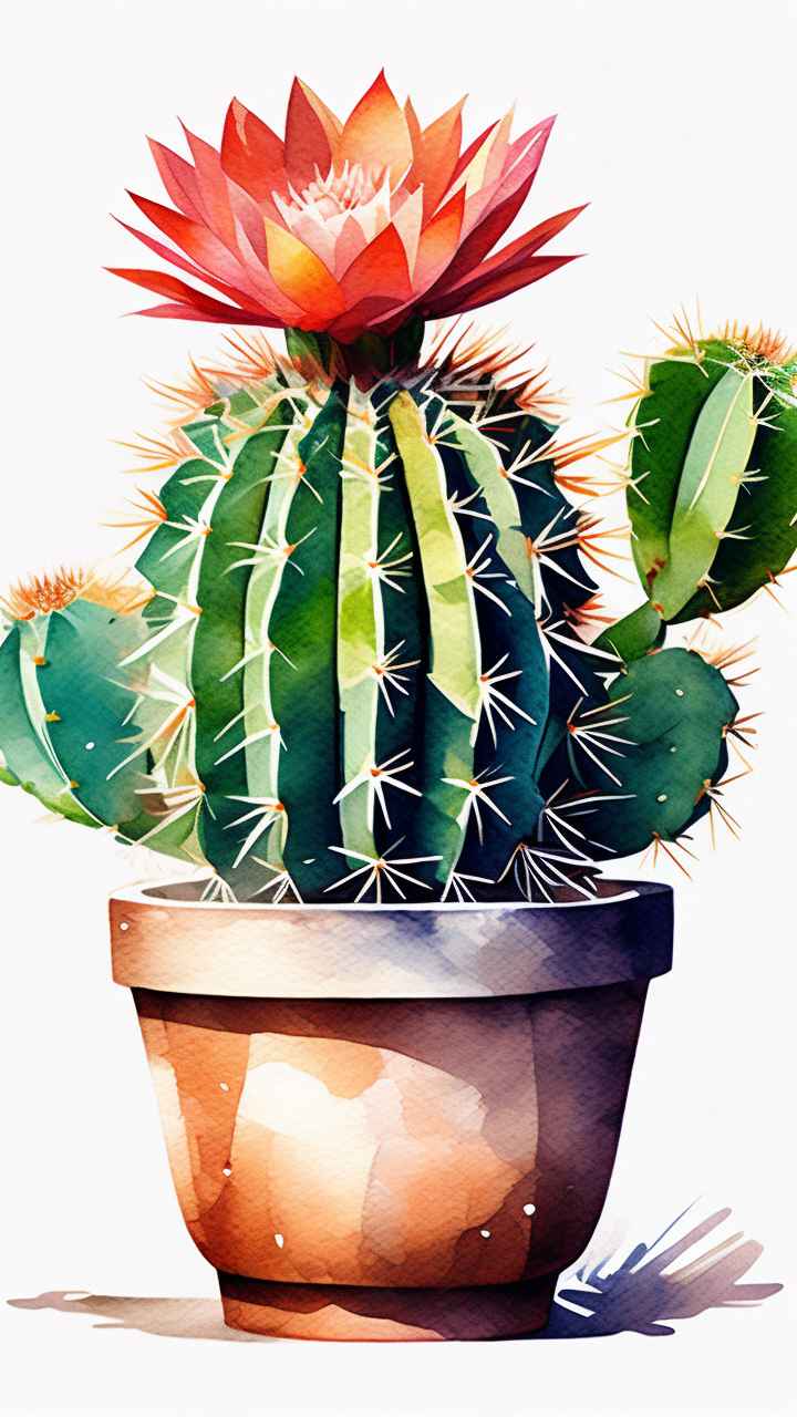 仙人掌自然植物插画 19