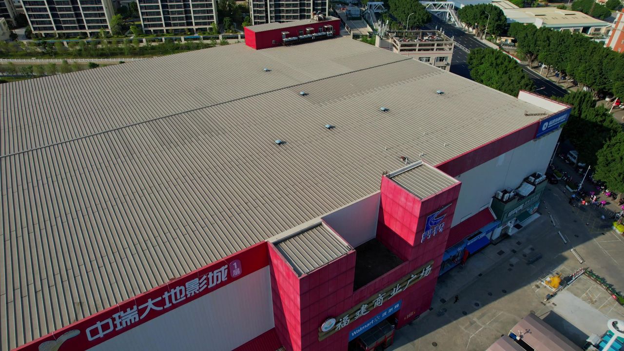 航拍福建商业广场