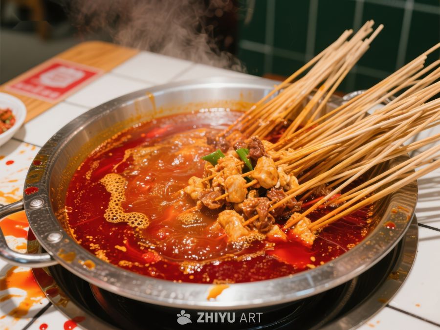麻辣火锅串串香，热气腾腾诱人食欲 378
