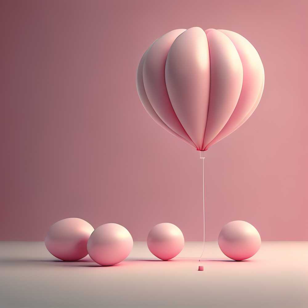 3D粉红色气球唯美