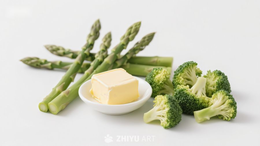 芦笋西兰花与黄油