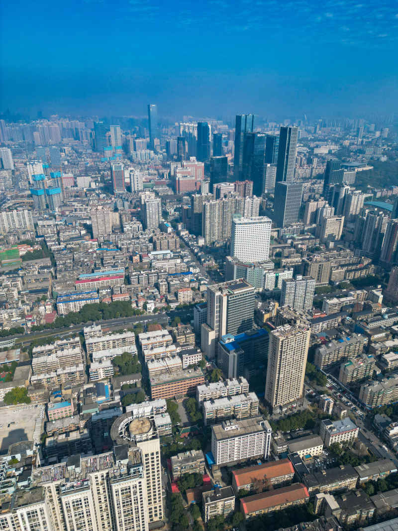 湖南长沙城市风光航拍摄影图