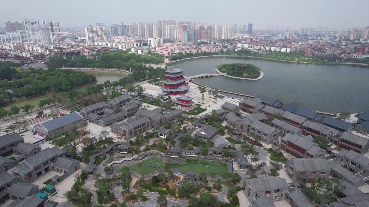 河北沧州南川楼景区航拍