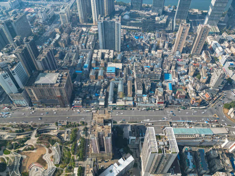 湖南长沙城市风光航拍摄影图