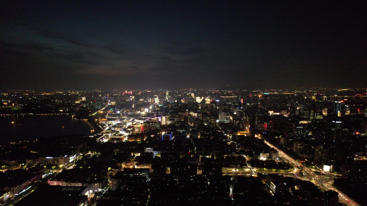 浙江杭州城市风光地标建筑航拍