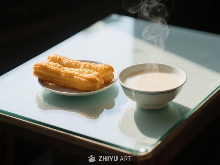 热腾油条配豆浆，早餐经典组合 1027