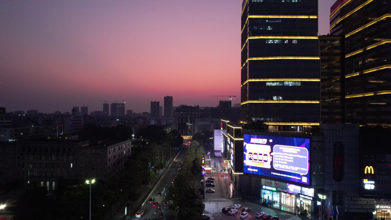 广东湛江城市夜景灯光