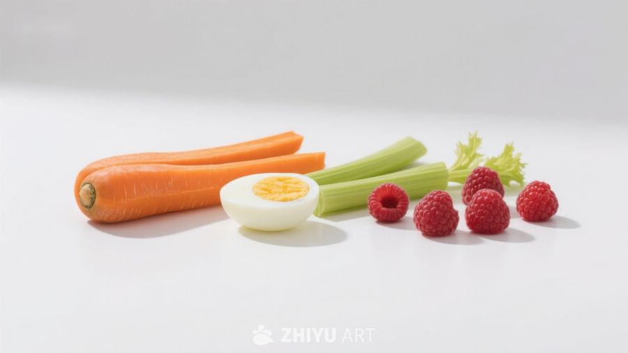 胡萝卜鸡蛋芹菜覆盆子