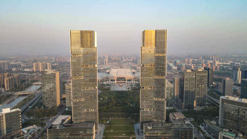 河南郑州城市风光航拍图 