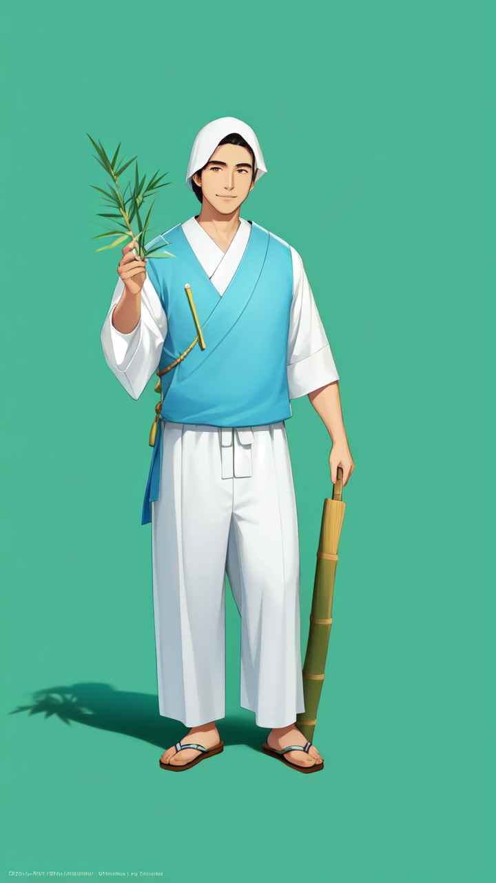 漫画绿色治愈男子清新