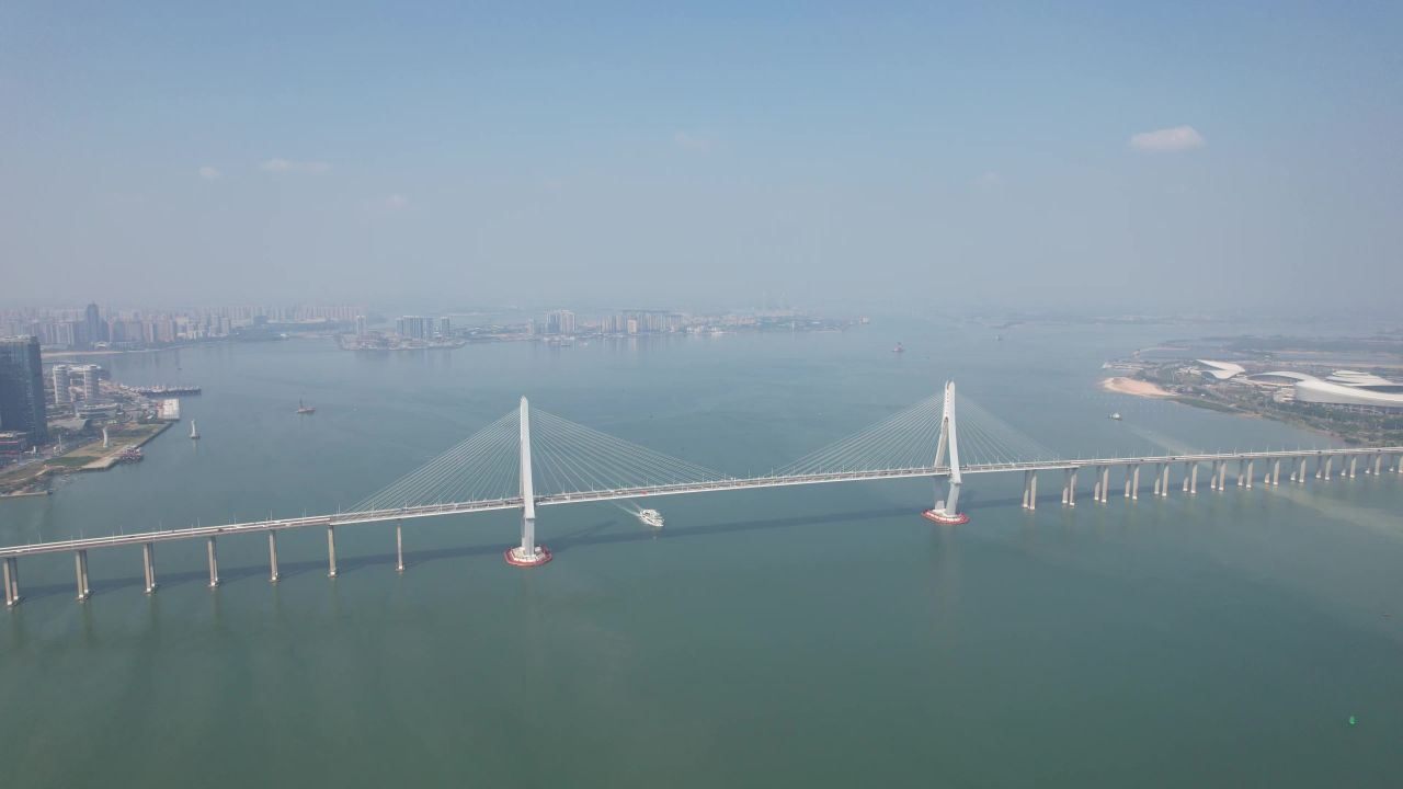 广东湛江城市风光航拍 