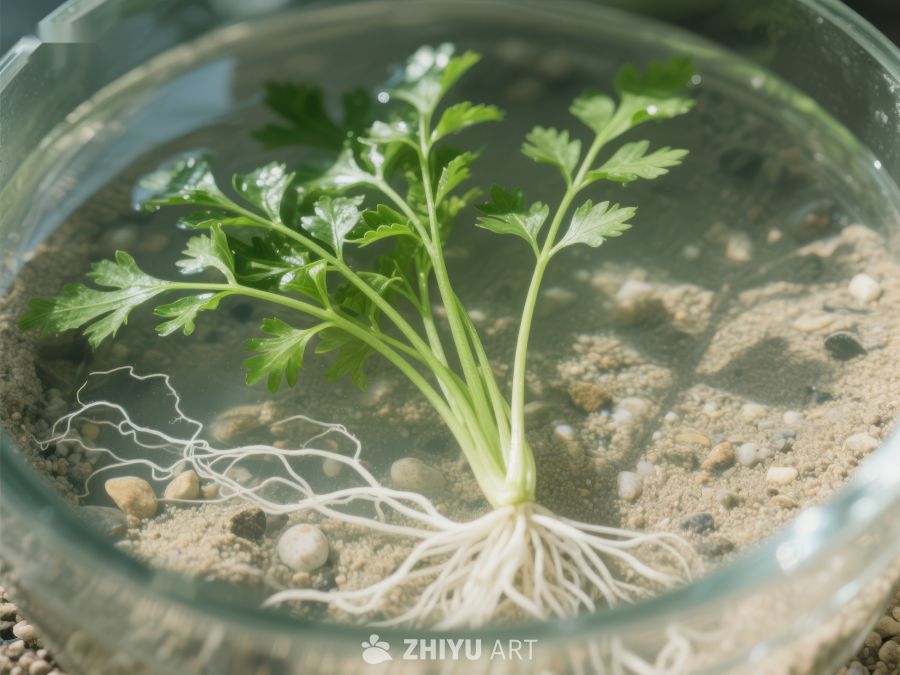 植物根系在透明容器中的生长观察 687