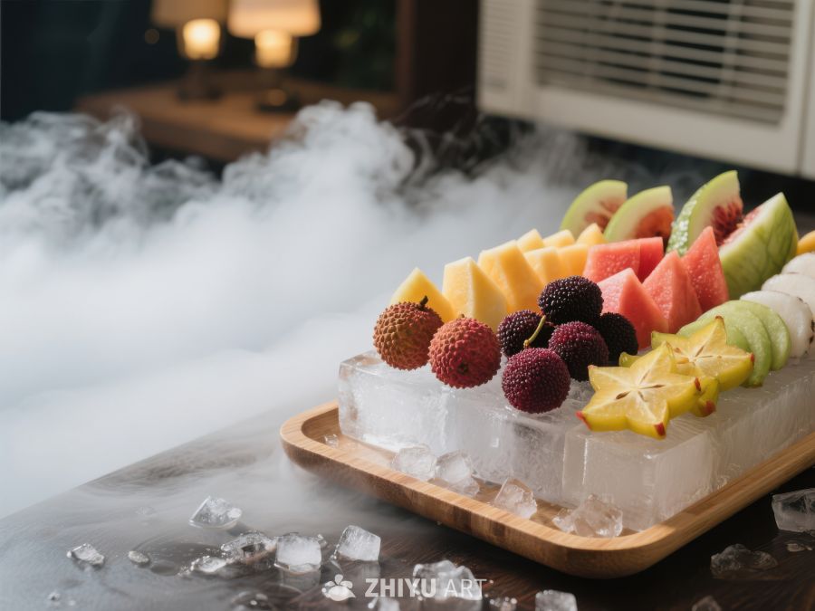 冰块上的新鲜水果拼盘 18