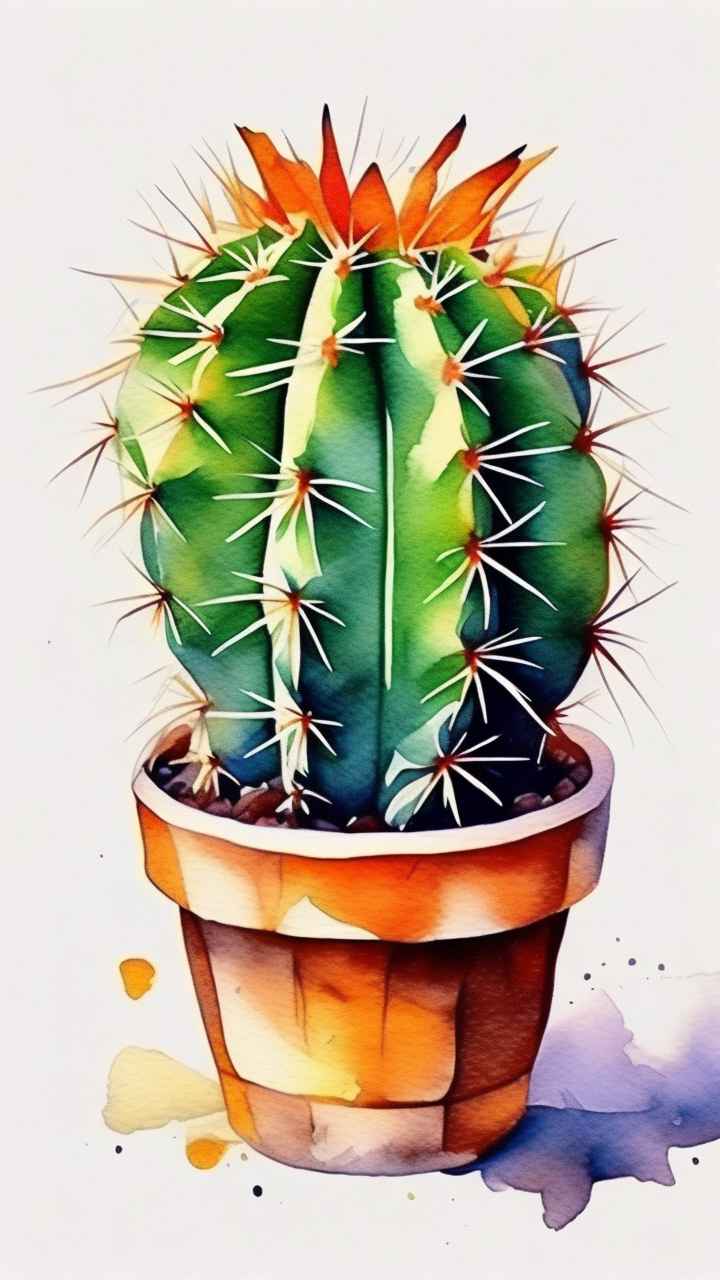 仙人掌自然植物插画 78