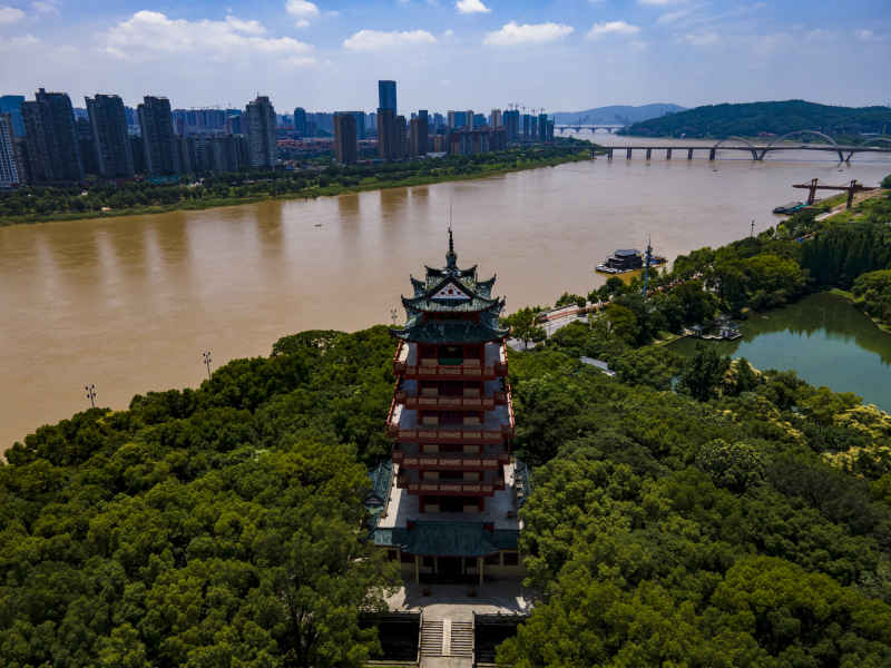 湖南株洲城市风光航拍