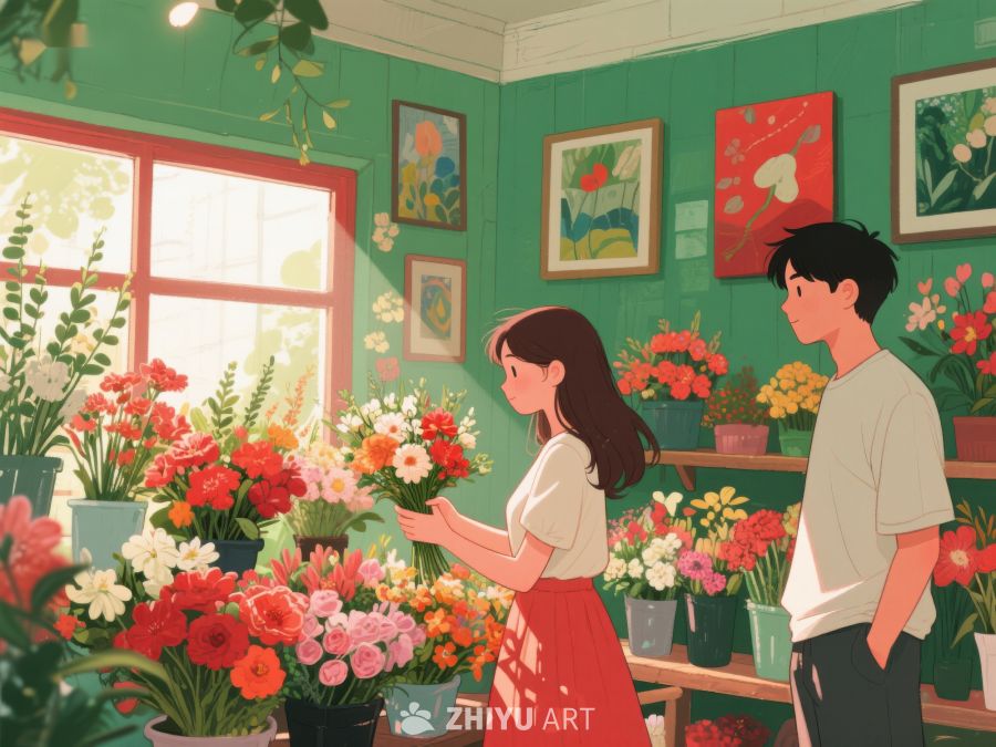 花店中的温馨对话 313