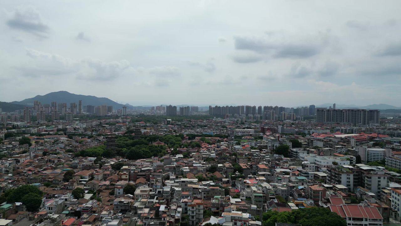 航拍福建泉州古城历史街区