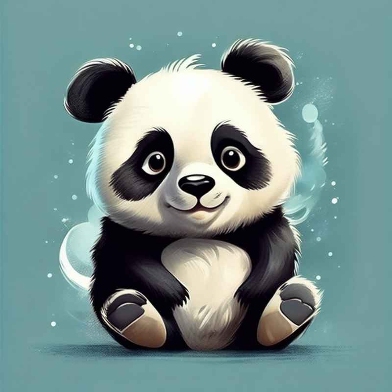 可爱熊猫插画简约风格 83