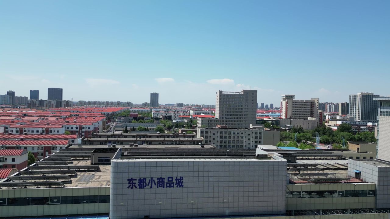航拍山东东营城市建设东营风光