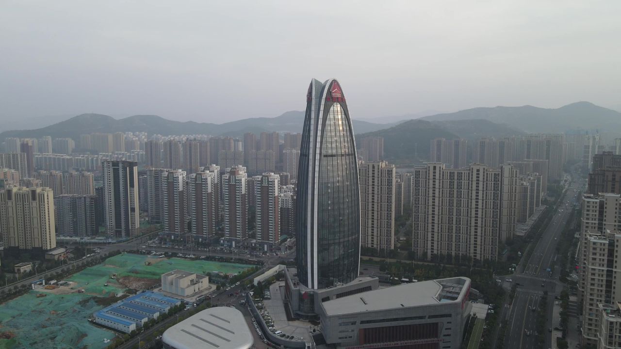 山东济南城市风光地标建筑航拍 