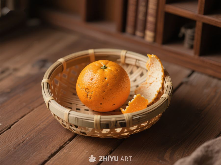 竹篮中的橙子与果皮 793