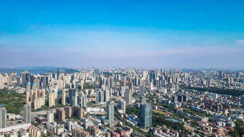 湖北武汉城市建设航拍摄影图 
