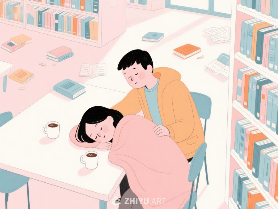 图书馆中温馨的陪伴时刻 691