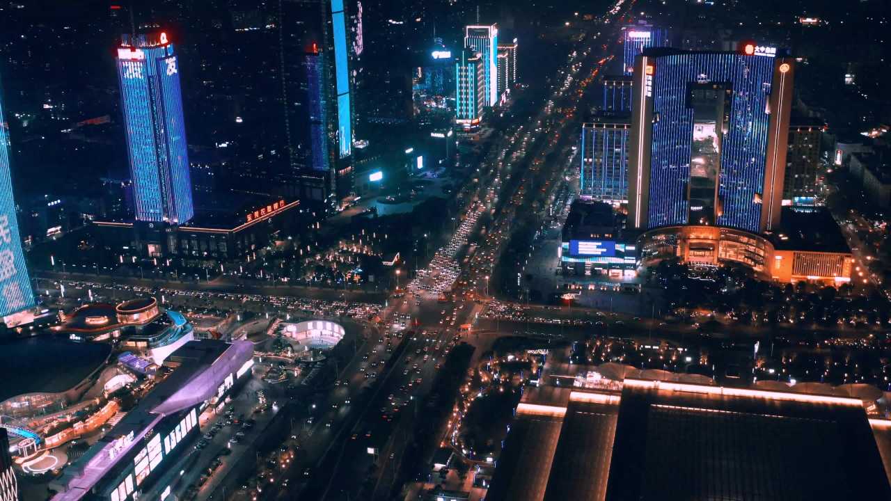 4k东莞国贸夜晚景色