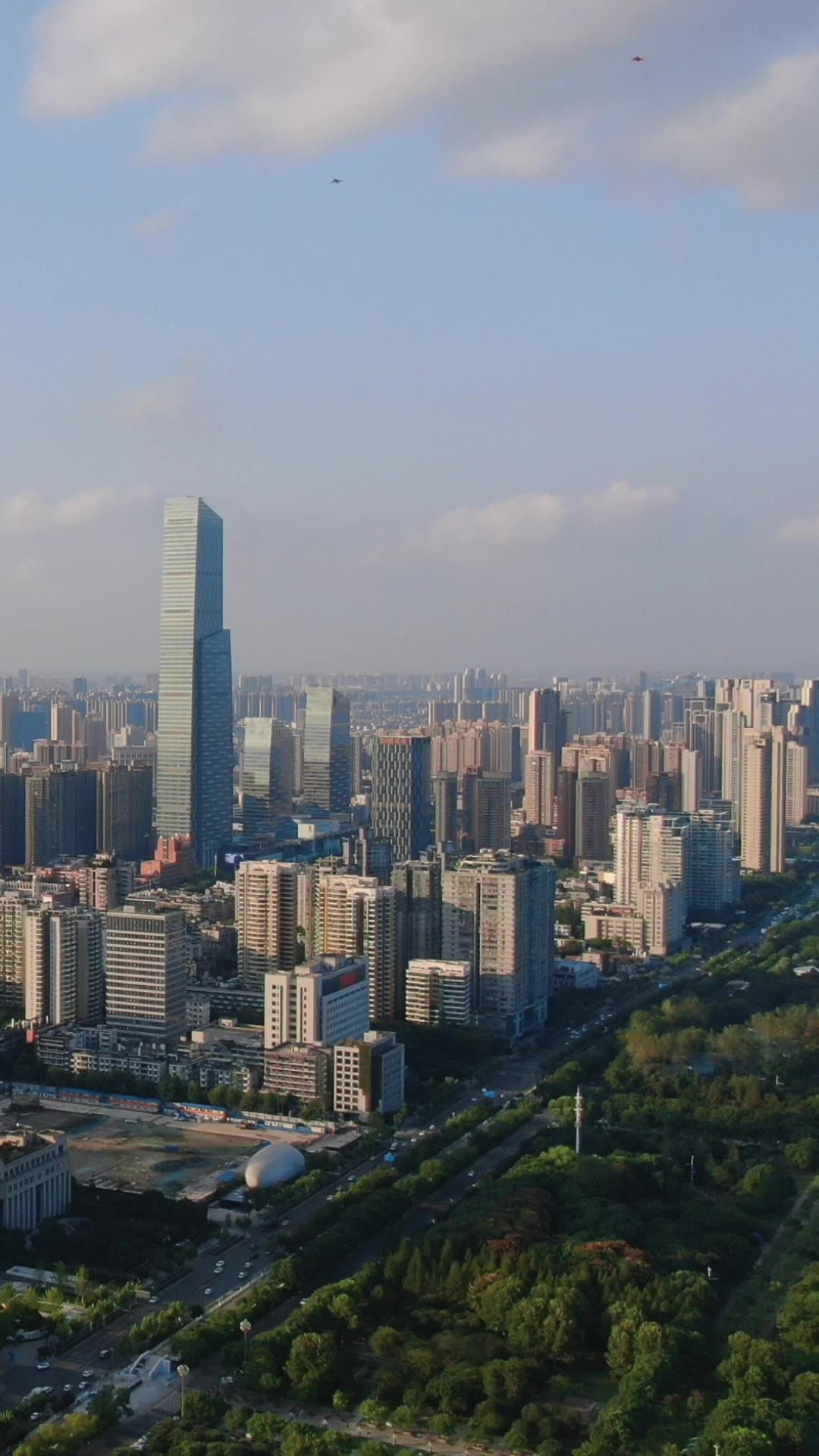 湖北武汉城市建设高楼大厦竖屏