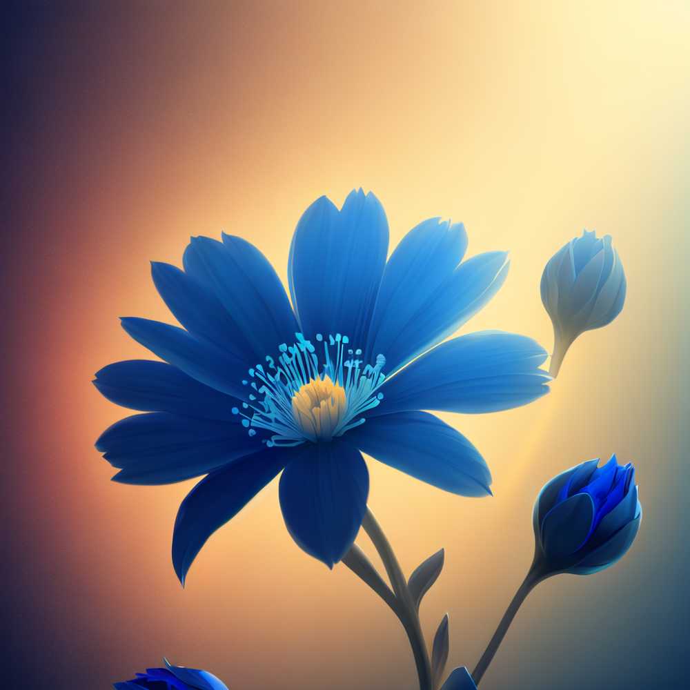 蓝色花卉的超级HD传染媒介与光