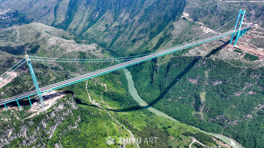 航拍贵州花江峡谷大桥 14