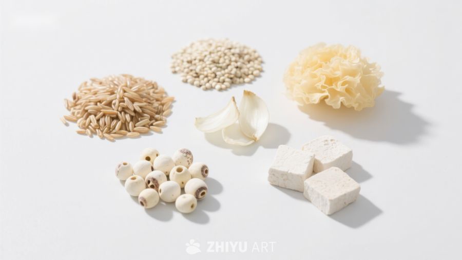 多种天然食材的静物展示