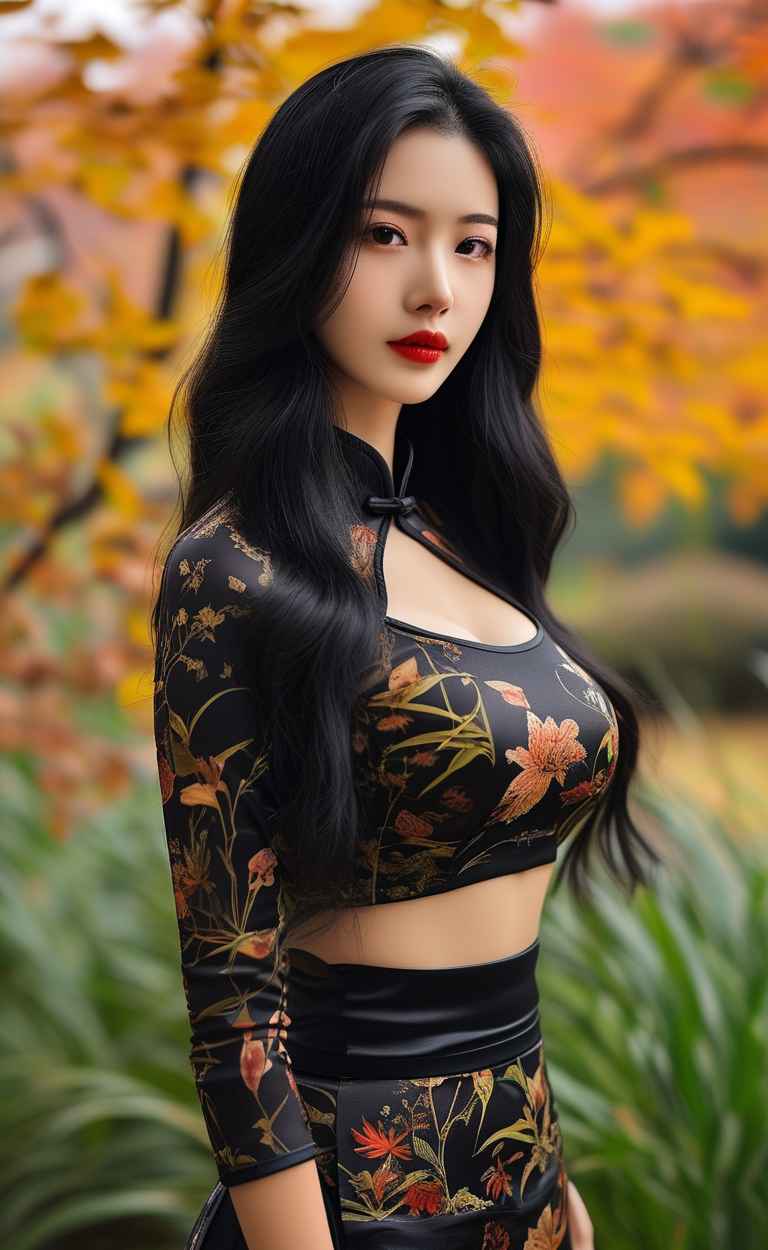 秋天美女户外摄影图 8