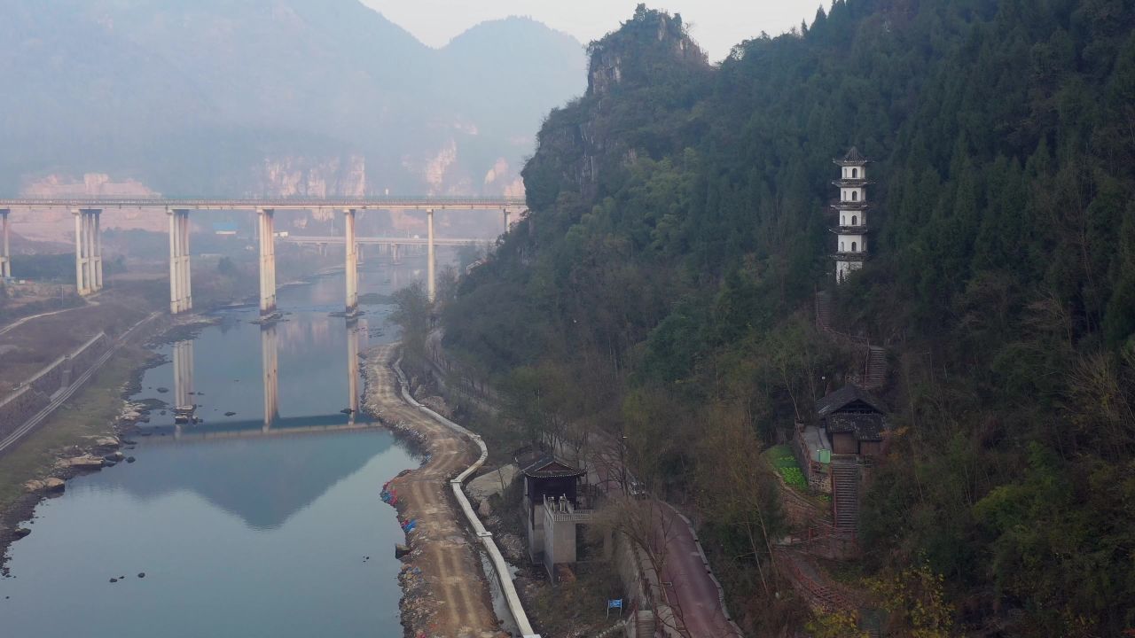 航拍湖南湘西茶峒古镇（边城）