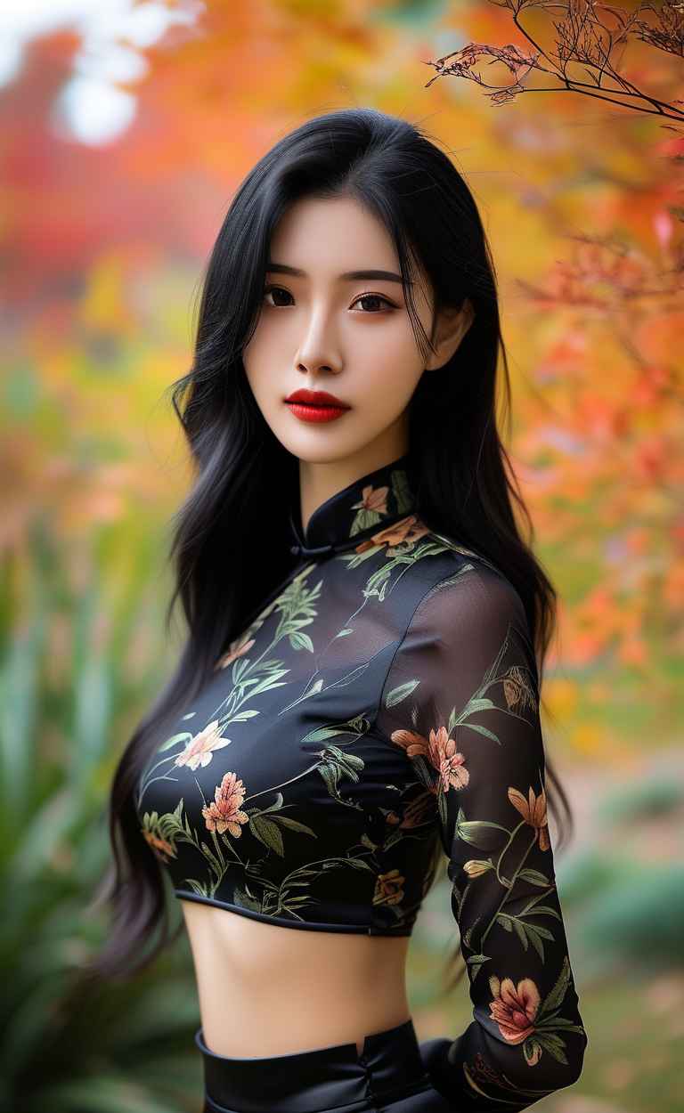 秋天美女户外摄影图 16