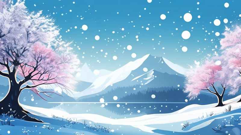 雪景唯美插画小屋 69