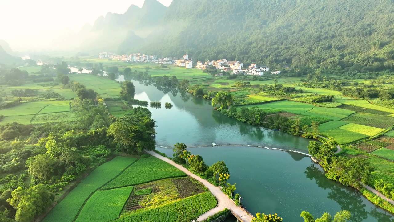 山水田园晨景